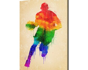 Michael Jordan Basketball Player Bunt Aquarell Modernes Design Home Decor Leinwand Wand Kunst Bild