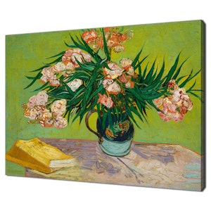 Oleander Blumen (1888) von Vincent Van Gogh Reproduktion Wohnkultur Leinwand Wandkunst fertig zum Aufhängen