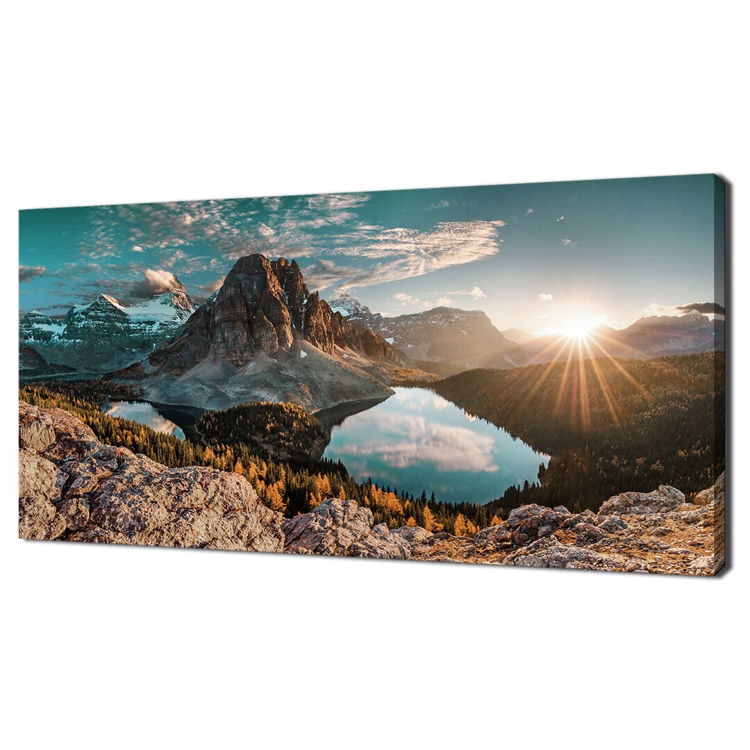 Sonnenuntergang über Cerulean Green Lake Magog Kanada Modernes Design ...