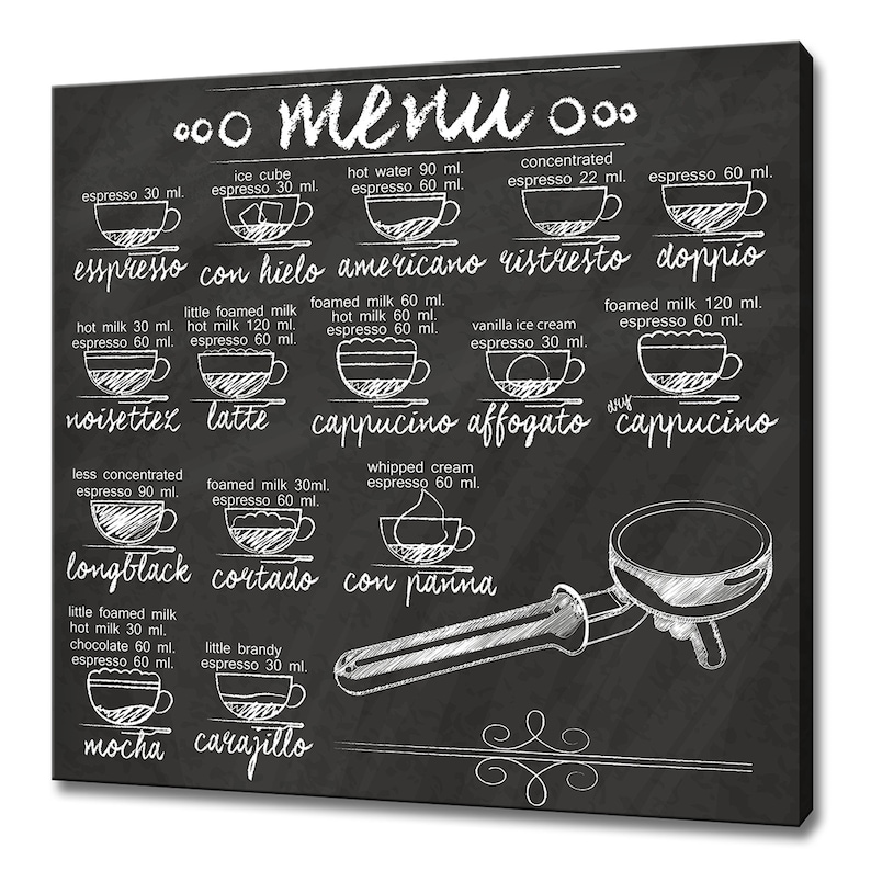 Coffee Menu on Chalkboard Kitchen Modern Design Home Decor - Etsy