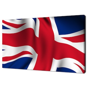 UK British Flag Union Jack National Colours Modern Design Home Decor Canvas Print Wall Art Wall Hanging