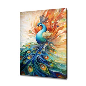 Peacock Bird Beautiful Painting Canvas Print, Birds Modern Design Home Wall Decor, Nature Canvas Print Wall Art, Gift For Bird Lover