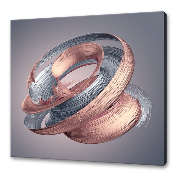 Abstrakter metallischer Wirbel-Rosengold Pinselstrich-modernes Design Wohnkultur Leinwand-Wand-Kunst-Bild