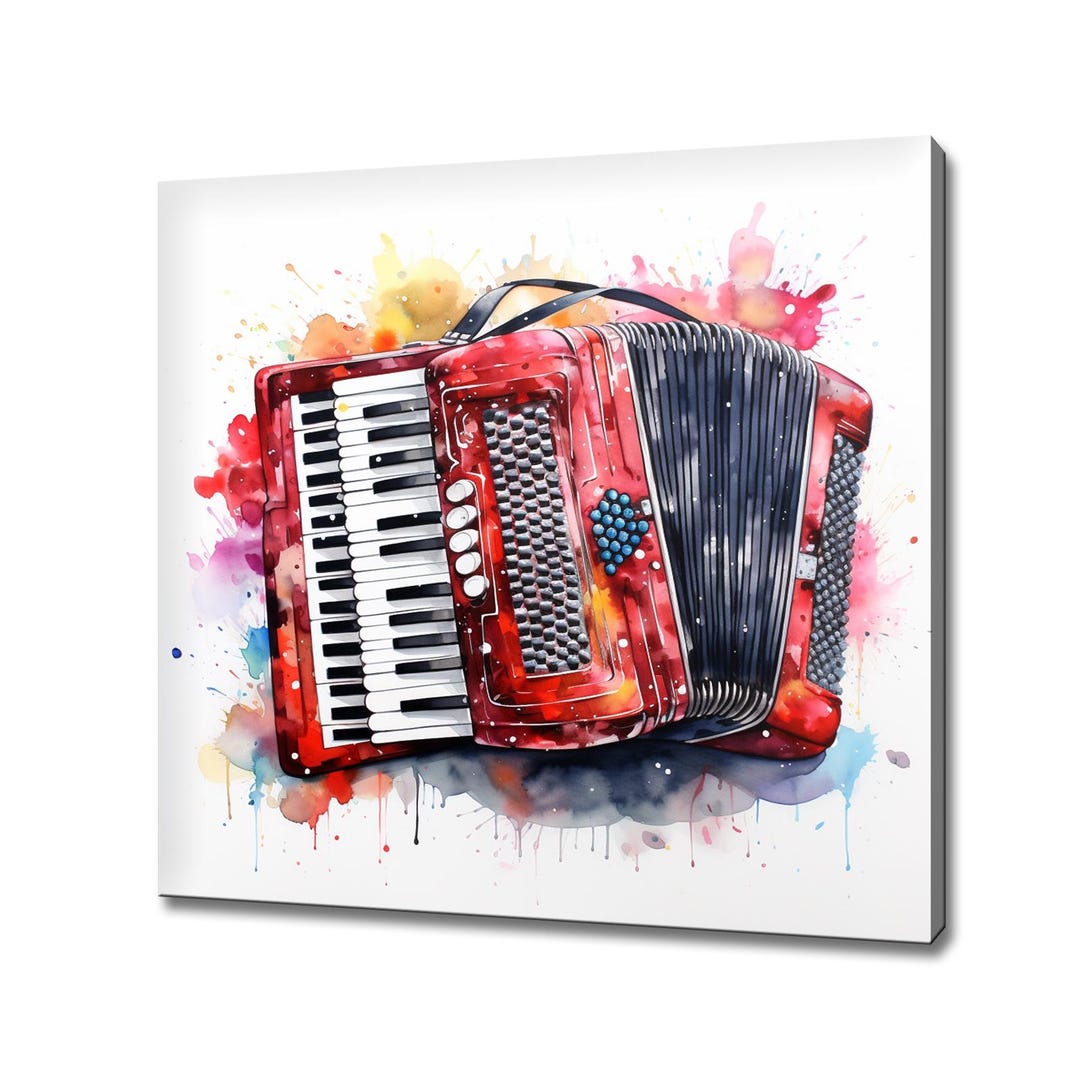 アート・デザイン・音楽 LAREINE APPLAUSE RECORDS OFFICIAL BOOK Music Accordion Watercolour Abstract Painting Canvas Print Wall
