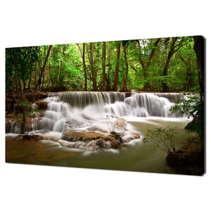 Beautiful Waterfall In Thailand Huay Mae Khamin Modern Design Home Decor Canvas Print Wall Art Picture Wall Hanging