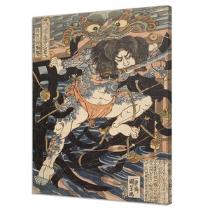 One Hundred And Eight Heroes From The Chinese Tale Utagawa Kuniyoshi Modern Japanese Design Canvas Print Home Decor Wall Art