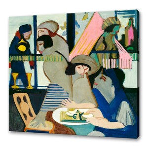 Cafe (1928) Ernst Ludwig Kirchner Reproduction Modern Style Expressionism Canvas Print Wall Art