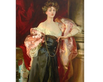 Signora del XIX secolo 1904, ritratto barocco antico di donna, arte antica e suggestiva, stampa su tela di dipinto vintage, stampa artistica romantica
