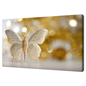 Beautiful Golden Butterfly Modern Design Home Decor Canvas Print Wall Art Picture Wall Hanging