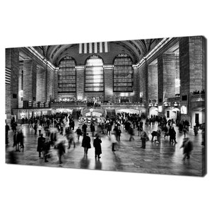 Grand Central Station in New York City Black White Modern Design Home Decor Canvas Print Wall Art Picture Wall Hanging