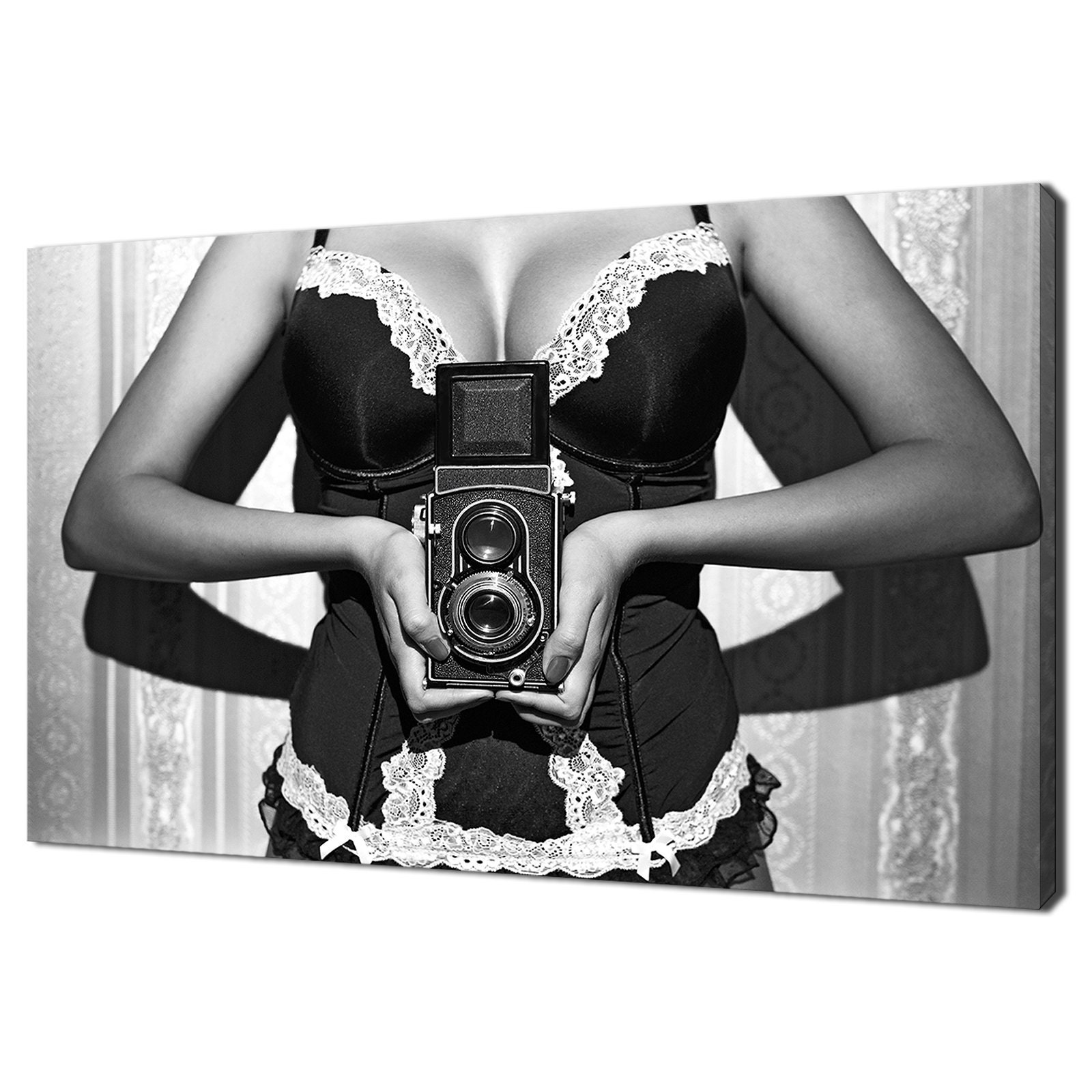 Woman Holding Big Tits at Vintage Wall Stock Photo - Image of luxury, high:  51343738