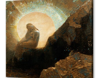 Melancholy (1876) by Odilon Redon Reproduction Modern Style Symbolism Canvas Print Wall Art Home Decor