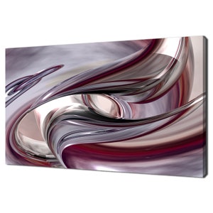 Abstract Pink Chrome Swirl Modern Design Home Decor Canvas Print Wall Art Picture Ready To Hang