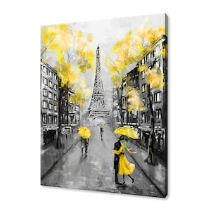 Oil Painting Style Paris Eiffel Tower France Modern Design Home Decor Many Colours Canvas Print Wall Art Picture