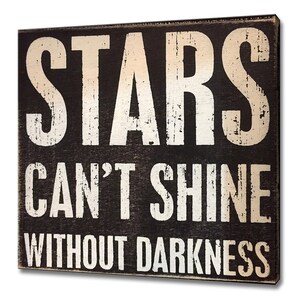 Stars Can&#39;t Shine Without Darkness Motivational Quote Modern Design Home Decor Canvas Print Wall Art