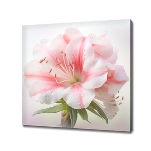 Blooming Azalea Flowers Close Up Canvas Print Wall Art, Modern Floral Design Home Decor, Botanical Flowers Wall Art, Gift For Flowers Lover