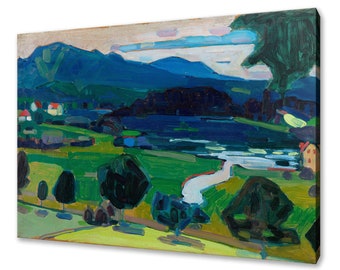 Wassily Kandinsky Murnau View Over The Staffelsee (1908) Classic Design Abstract Decor Reproduction Canvas Print Wall Art