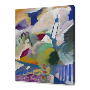 Wassily Kandinsky Murnau With Church I (1910) Classic Design Abstract Decor Reproduction Canvas Print Wall Art