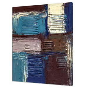 Brown Blue Abstract Art Painting Modern Design Home Decor Canvas Print Wall Art Picture