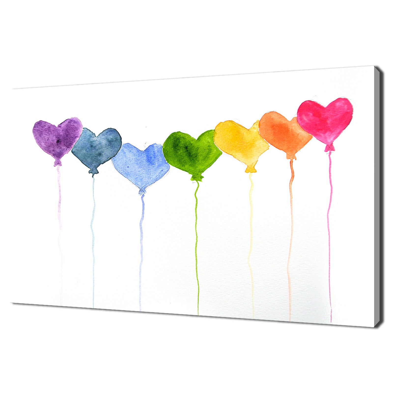 White & Silver Glitter Sparkly Love Heart Canvas Wall Art Picture 