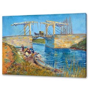Die Langlois Brücke (1888) von Vincent Van Gogh Reproduktion Wohnkultur Leinwand Druck Wandkunst fertig zum Aufhängen