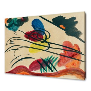 Wassily Kandinsky With Three Riders (1910) Classic Design Abstract Decor Reproduction Canvas Print Wall Art Picture