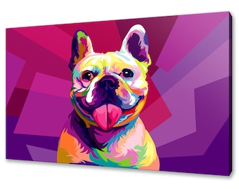 Pug Dog Colourful Abstract Modern Design Home Decor Animal Pet Canvas Print Wall Art Wall Hanging