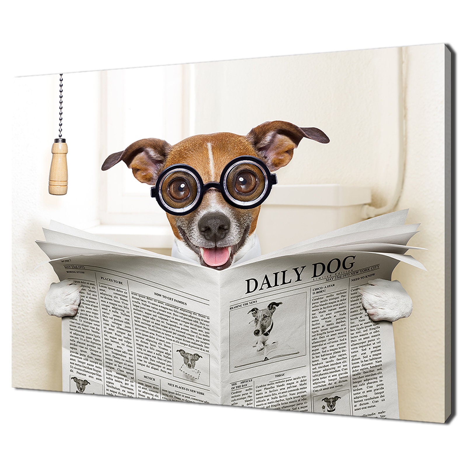 Funny Jack Russell Dog Reading Newspaper on the Toilet Modern - Etsy New Zealand Funny Jack Russell Dog Reading Newspaper on the Toilet Modern - Etsy New Zealand