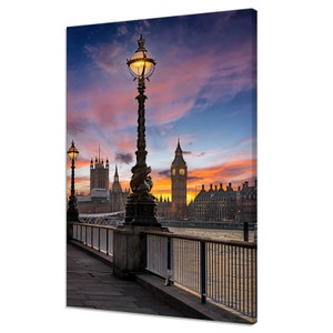 Il Big Ben e Westminster a Londra dopo il tramonto Design moderno Decorazione per la casa Stampa su tela Immagine artistica da parete Appendere alla parete