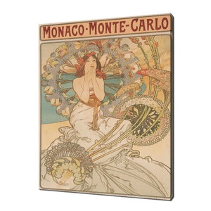 Alphonse Mucha Monaco Monte Carlo Art Nouveau Reproduction Modern Style Canvas Print Wall Art Picture