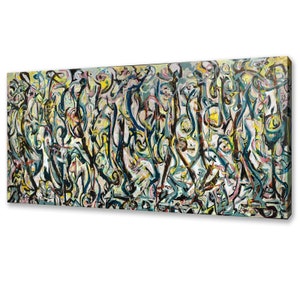 Iconic Jackson Pollock Mural Modern Design Decor Reproduction Canvas Print Wall Art Picture