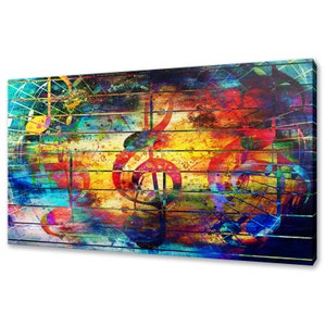 Music Notes Violin Clef Colourful Modern Design Home Decor Canvas Print Wall Art Picture