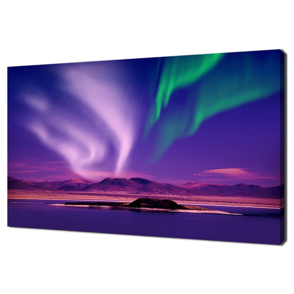 Beautiful Colourful Northern Lights Aurora Borealis Modern Design Home Decor Canvas Print Wall Art Picture Wall Hanging