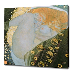 Gustav Klimt Danae 1907-1908 Art Nouveau Reproduction Modern Style Canvas Print Wall Art Picture
