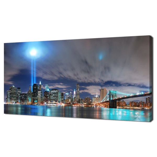 Twin Towers Tribute New York Manhattan Panoramic Modern Design Home Decor Canvas Print Wall Art Picture