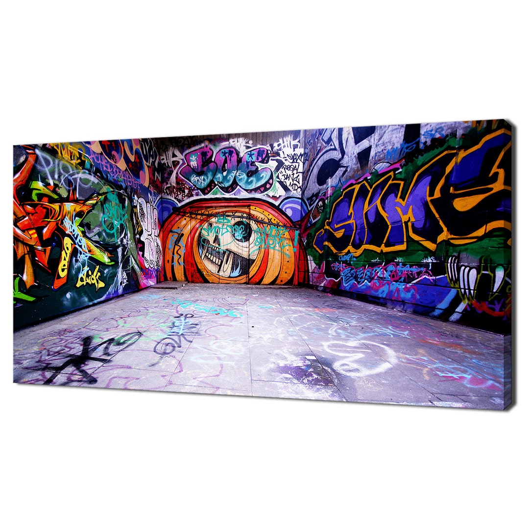 Colourful Graffiti Wall Street Urban Art Modern Design Home Decor Canvas Print Wall Art Picture