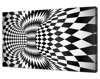 Black And White Optical Illusion Abstract Modern Design Home Decor Canvas Print Wall Art Wall Hanging