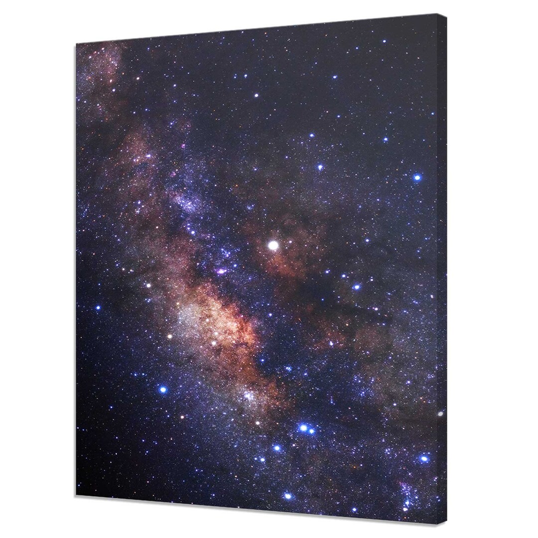 Blue Space Galaxy Stars Nebula Modern Design Canvas Print Home Decor ...