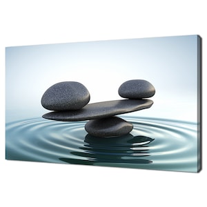 Zen Stones Balance On The Water Spa Relaxing Modern Bathroom Design Home Decor Canvas Print Wall Art Picture