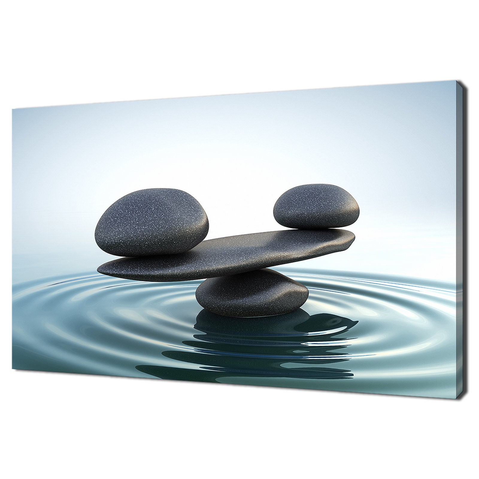 Zen Balancing Seid Stacking Stones On A - Canvas Wall Art