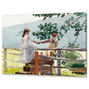 On The Stile (1878) By Winslow Homer Reproduction Modern Design Home Decor Canvas Print Wall Art Picture Ready To Hang