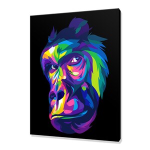 Colourful Abstract Gorilla Animal Monkey Modern Design Home Decor Canvas Print Wall Art Picture