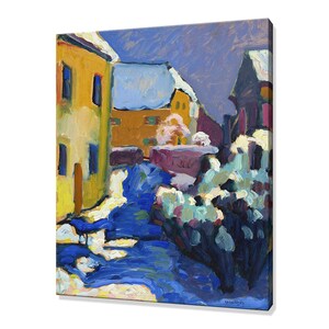 Wassily Kandinsky Cemetery And Vicarage In Kochel (1909) Classic Design Abstract Decor Reproduction Canvas Print Wall Art Picture