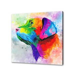Labrador Retriever Colourful Watercolour Dog Canvas Wall Art Picture Print Wall Hanging Pet Home Decor Handmade Ready To Hang