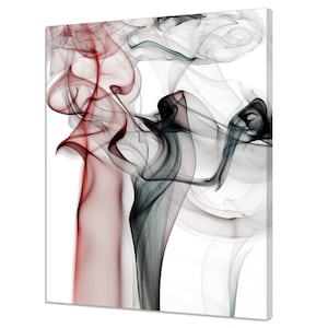 Abstract Red Black Smoke Waves Modern Design Canvas Print Home Decor Wall Art Wall Hanging Picture