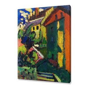Wassily Kandinsky Treppe zum Schloss (Murnau) (1909) Classic Design Abstract Decor Reproduction Canvas Print Wall Art Picture