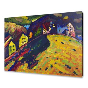 Wassily Kandinsky Houses At Murnau (1909) Classic Design Abstract Decor Reproduction Canvas Print Wall Art