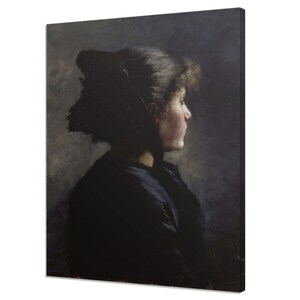 Baroque Antique Portrait Of Lady, Romantic 18th Century Wall Decor, Vintage Female Portrait Painting Canvas Print, Rustic Moody Fine Art