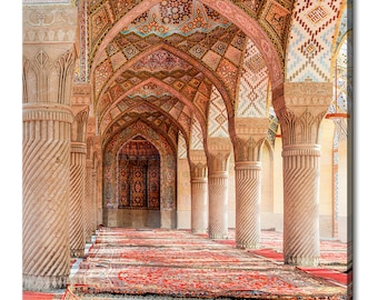 Vintage Arabic Arches And Ornaments Moroccan Design Canvas Print Wall Art Picture