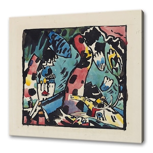 Wassily Kandinsky Color Woodcut Archer (1910) Colourful Modern Design Abstract Decor Reproduction Canvas Print Wall Art Picture